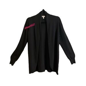 Ella Moss Women's Cozy Lightweight Cardigan-Black Size S Shawl Collar
